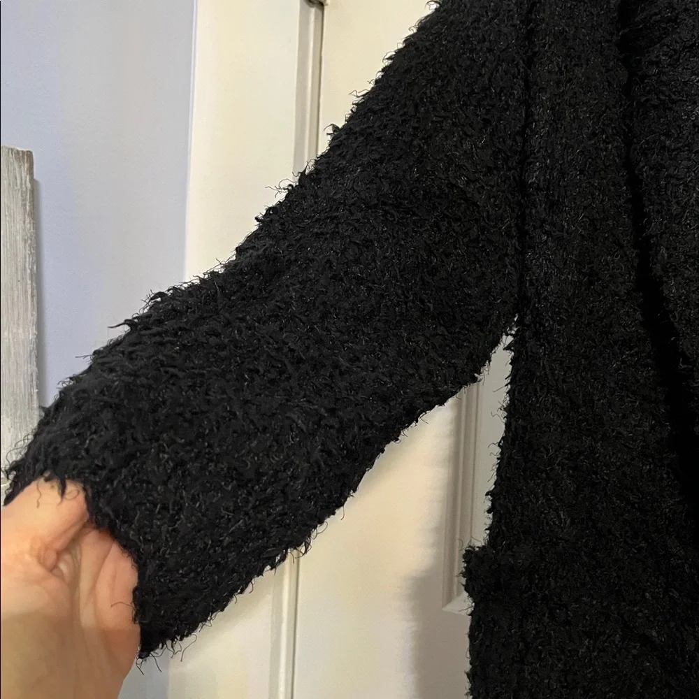 Miracle NWT Cozy Black Hooded Women Cardigan Sweater with Front Pockets - Picture 4 of 8